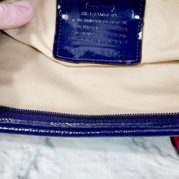 Coach multi color print logo canvas and leather satchel bag - Picture 14 of 16